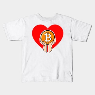 love holding bitcoin, new era digital decentralization money Kids T-Shirt